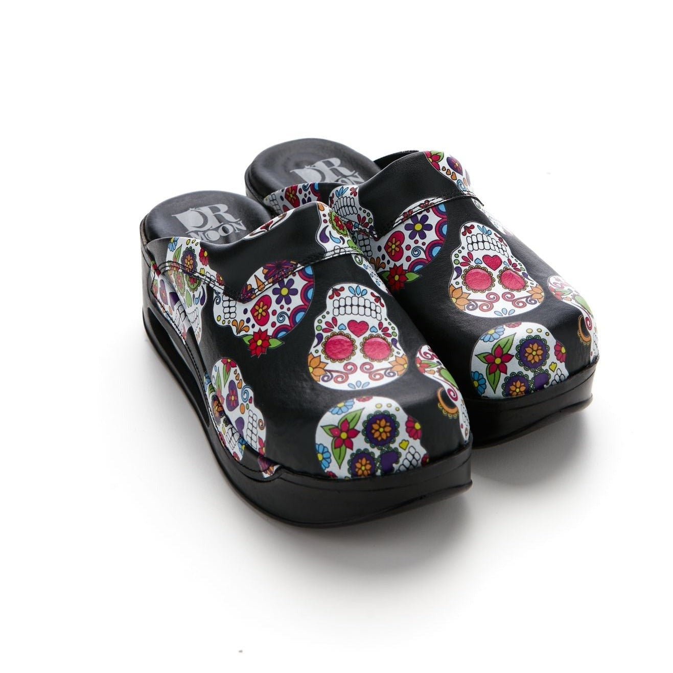 Saboti Medicali Ortopedici, Negru cu Imprimeu, Femei - Model Airmax Skull Imagine secundară a produsului