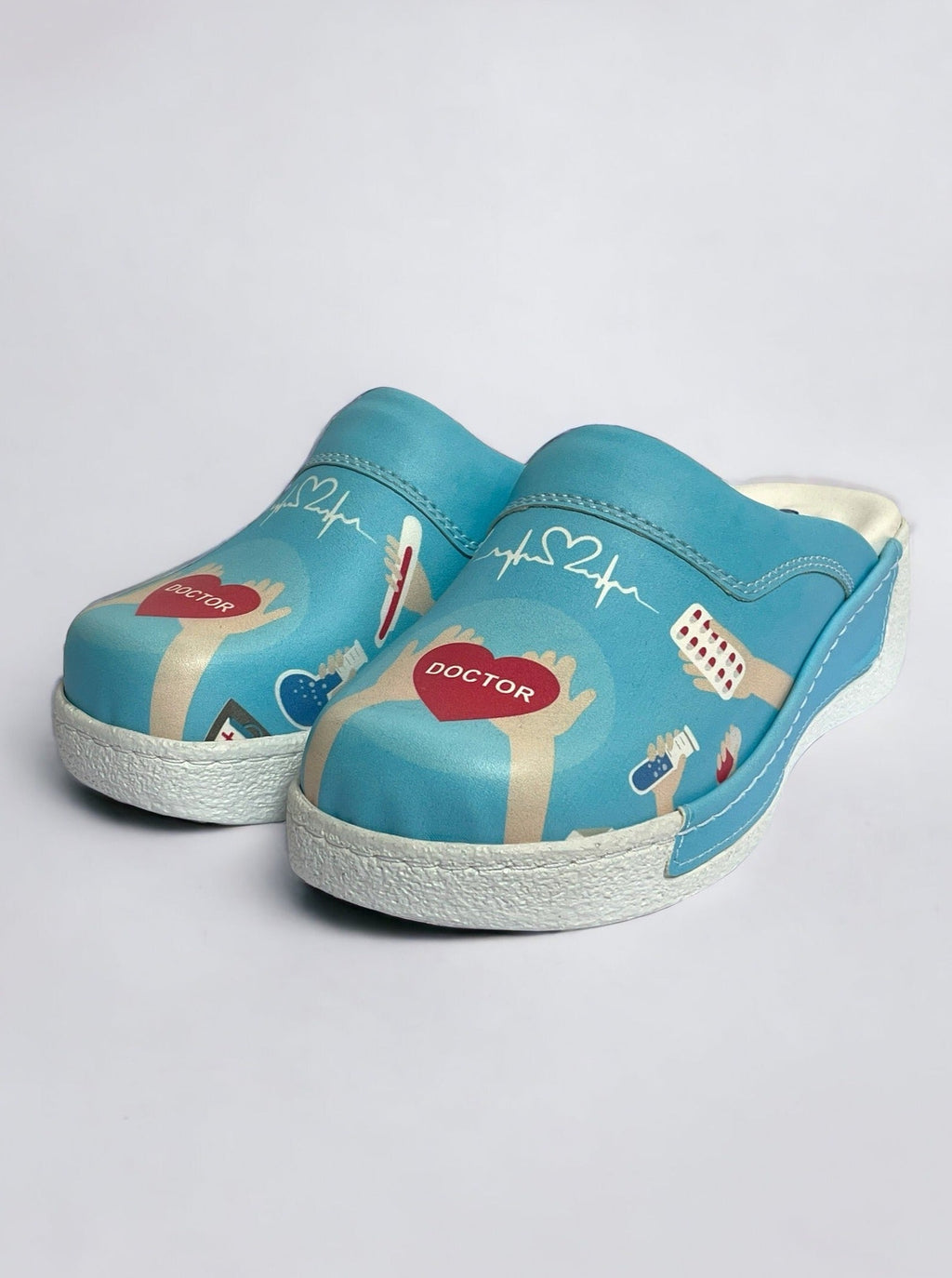 Saboti medicali ortopedici albastri, unisex - Model confort Dr. Cardio