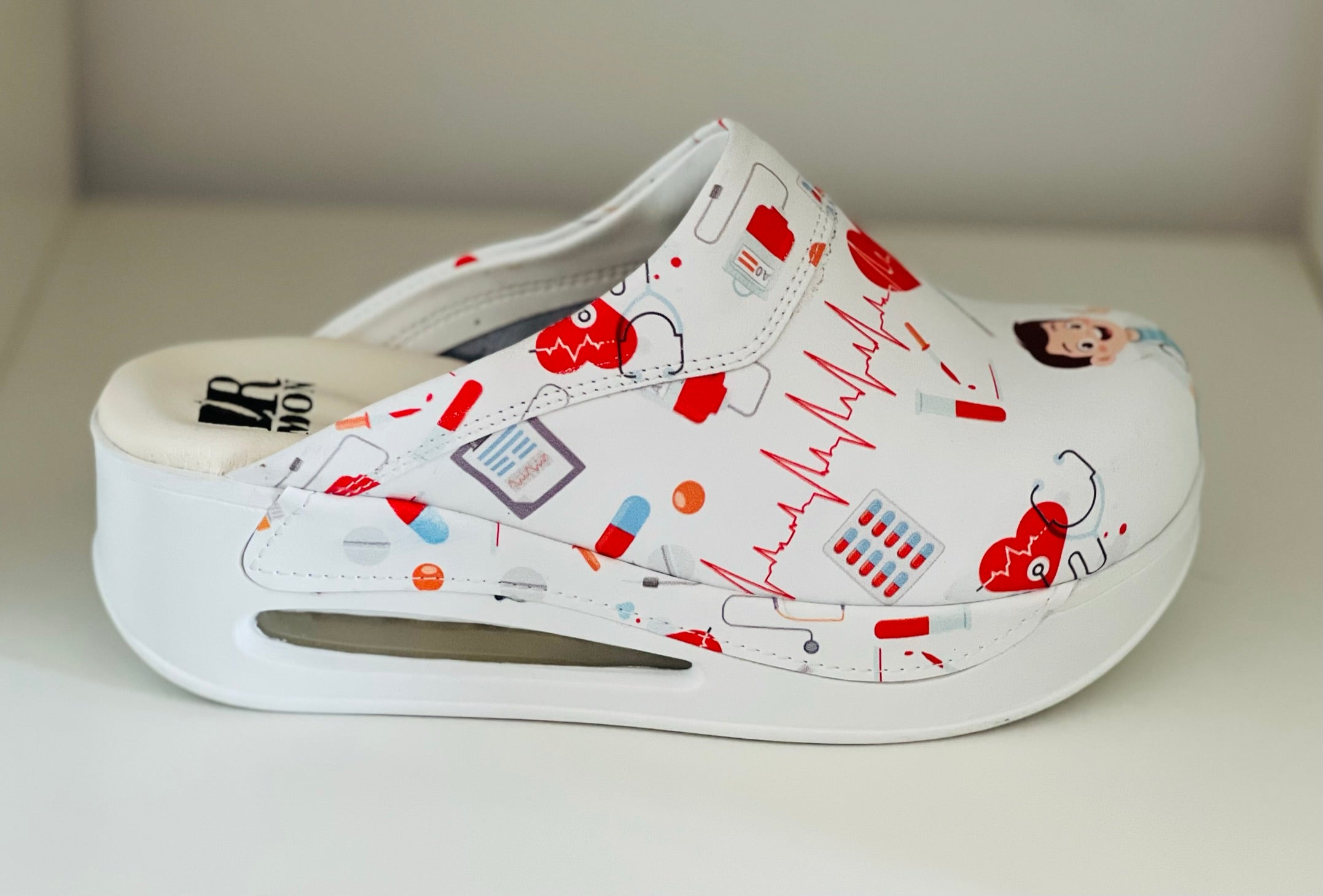 Saboti Medicali Ortopedici, Alb cu Imprimeu, Femei - Model Airmax Alive Imagine secundară a produsului