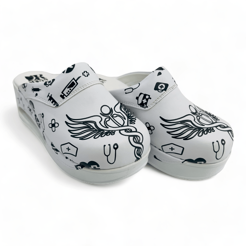 Saboti Medicali Ortopedici, Albi cu Imprimeu, Femei - Model Airmax Medicina
