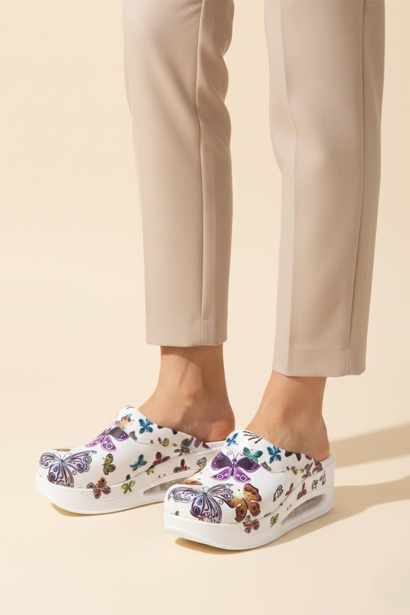 Saboti Medicali Ortopedici, Albi cu Imprimeu, Femei - Model Airmax Fluturi Multicolori Imagine principală a produsului