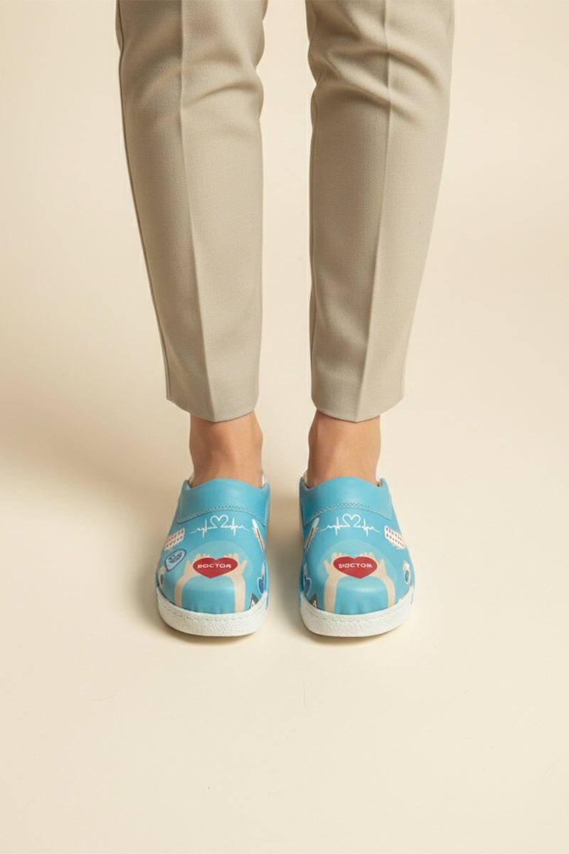 Saboti medicali ortopedici albastri, unisex - Model confort Dr. Cardio