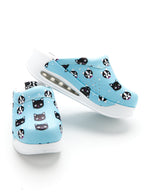 Saboti Medicali Ortopedici, Albastru cu Imprimeu, Femei - Model Airmax Pisica Mari (Big Kitties)