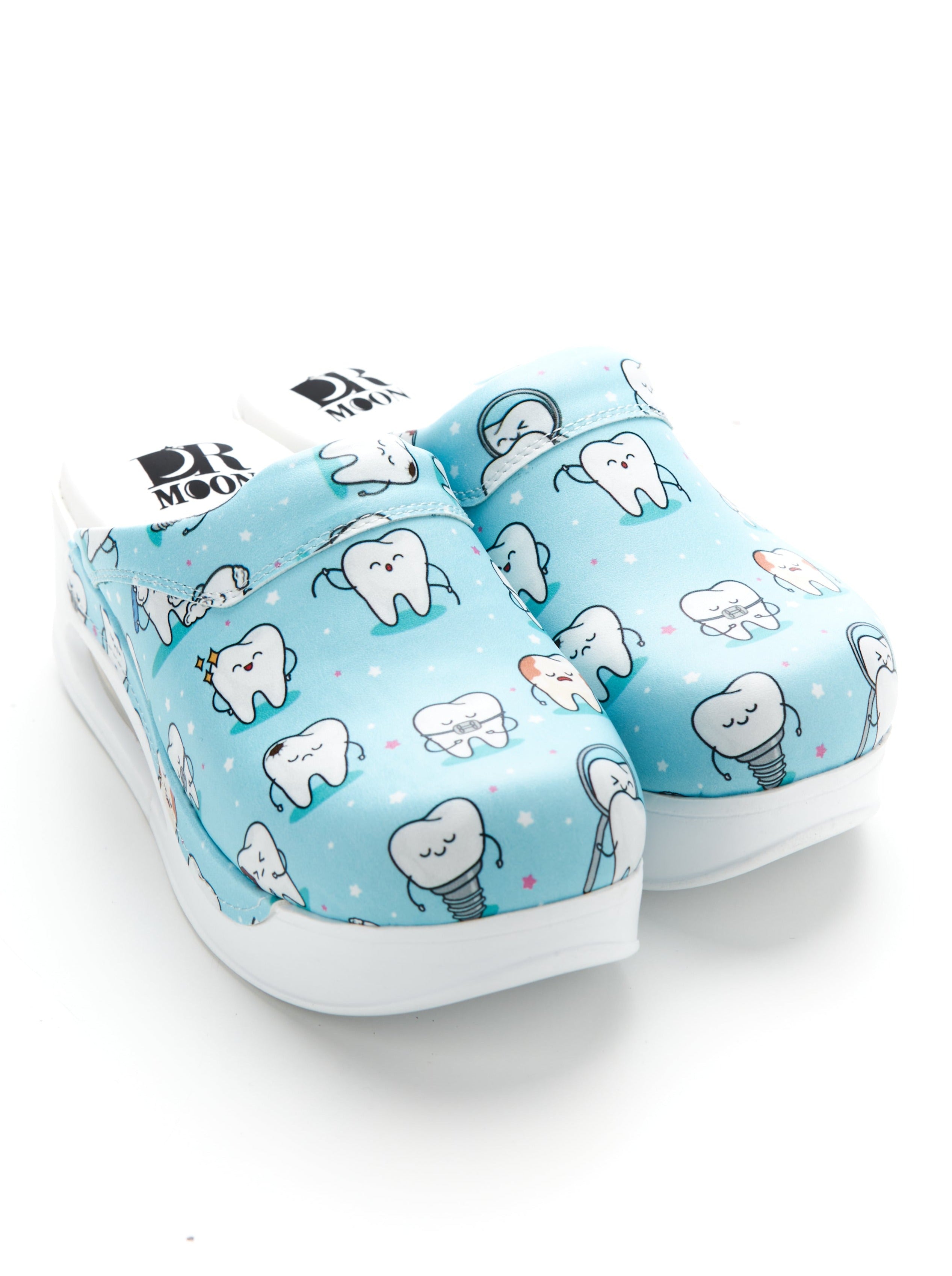 Saboti medicali ortopedici, bleu cu imprimeu, femei - Model airmax medical Stomatolog turquoise Imagine secundară a produsului