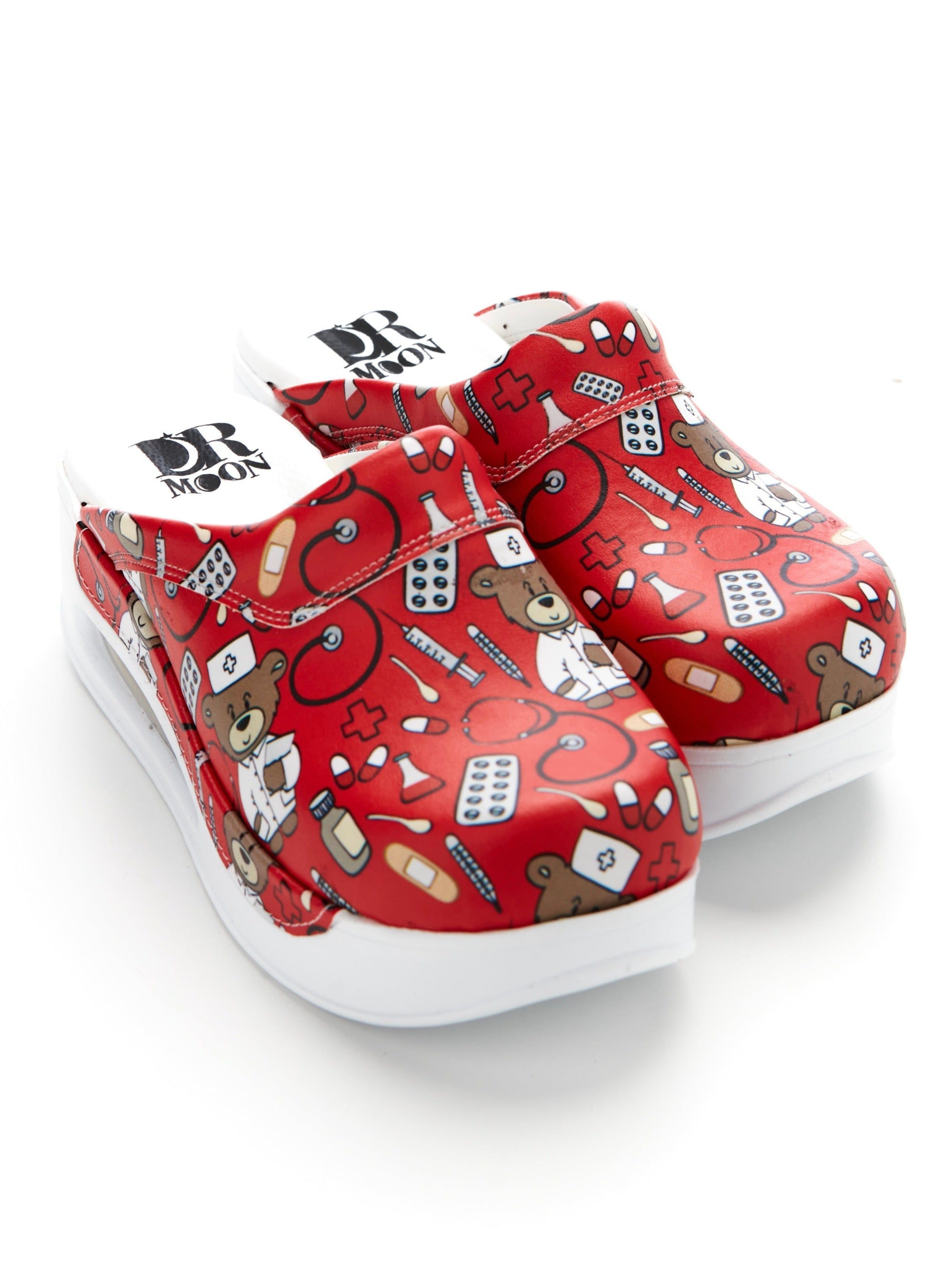 Saboti Medicali Ortopedici, Rosu cu Imprimeu, Femei - Model Airmax Teddy Bear Imagine secundară a produsului