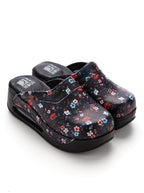 Saboti Medicali Ortopedici, Negru cu Imprimeu, Femei - Model Airmax Floral (Flowers)
