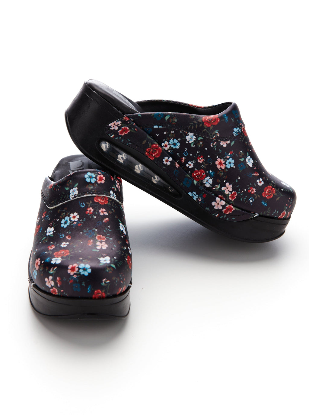 Saboti Medicali Ortopedici, Negru cu Imprimeu, Femei - Model Airmax Floral (Flowers)