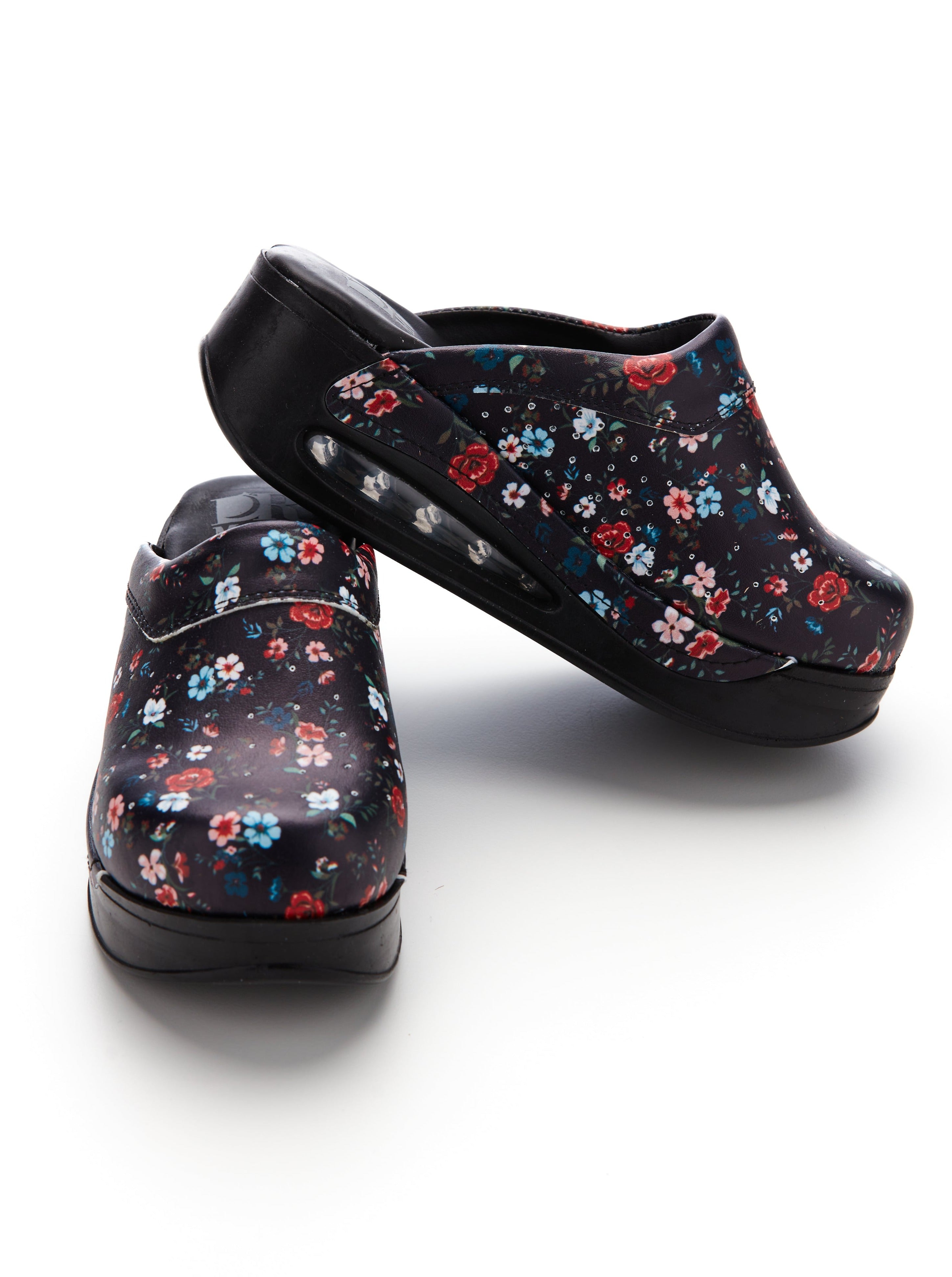 Saboti Medicali Ortopedici, Negru cu Imprimeu, Femei - Model Airmax Floral (Flowers)
