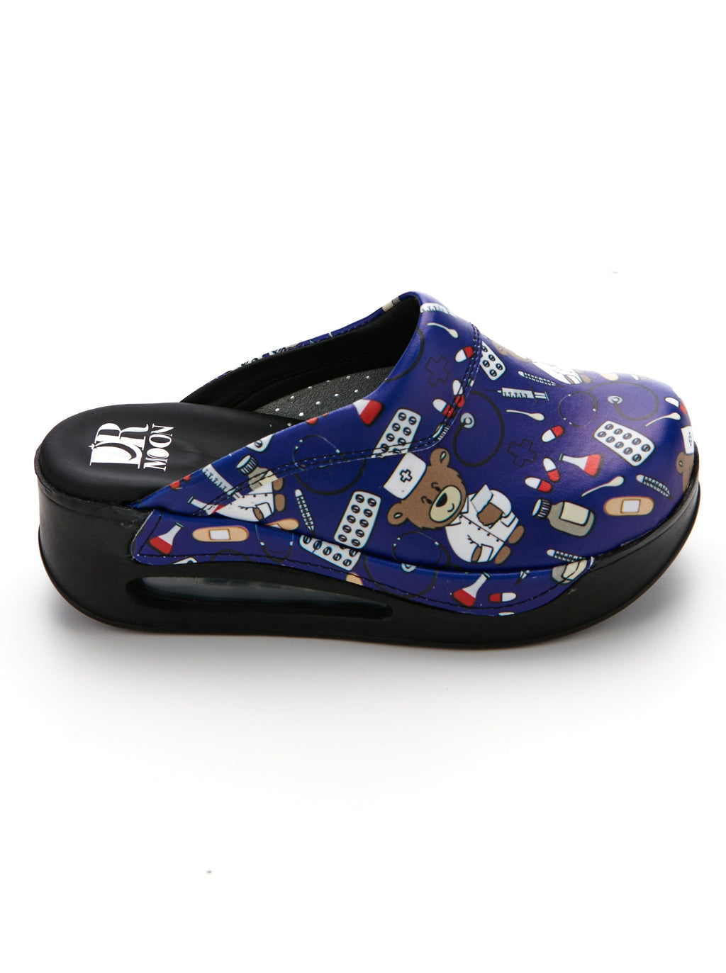 Saboti Medicali Ortopedici, Albastru cu Imprimeu, Femei - Model Airmax Teddy Bear