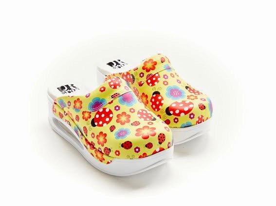 Saboti Medicali Ortopedici Galbeni cu Imprimeu, Femei - Model Airmax Buburuza Imagine secundară a produsului