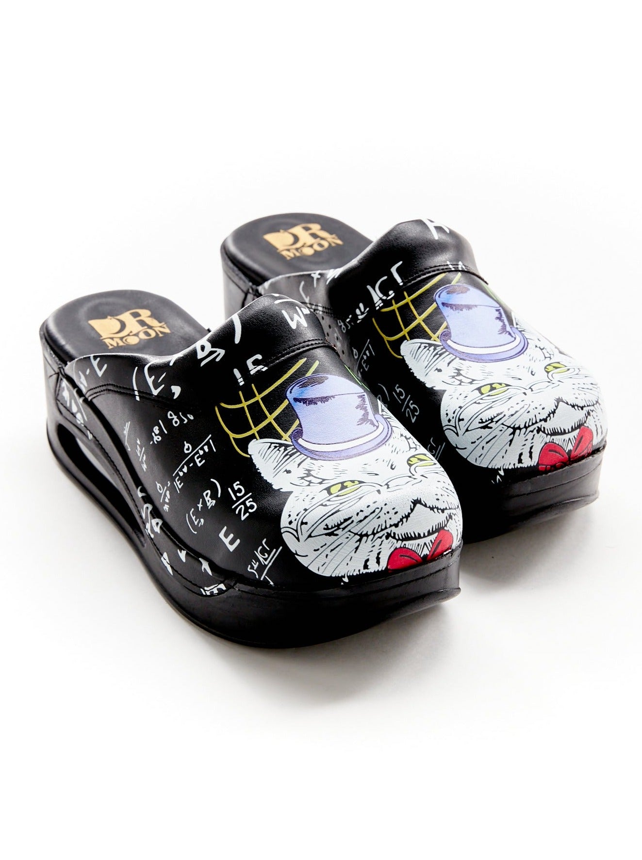 Saboti medicali ortopedici, negru cu imprimeu, femei - Model airmax Cat Imagine secundară a produsului