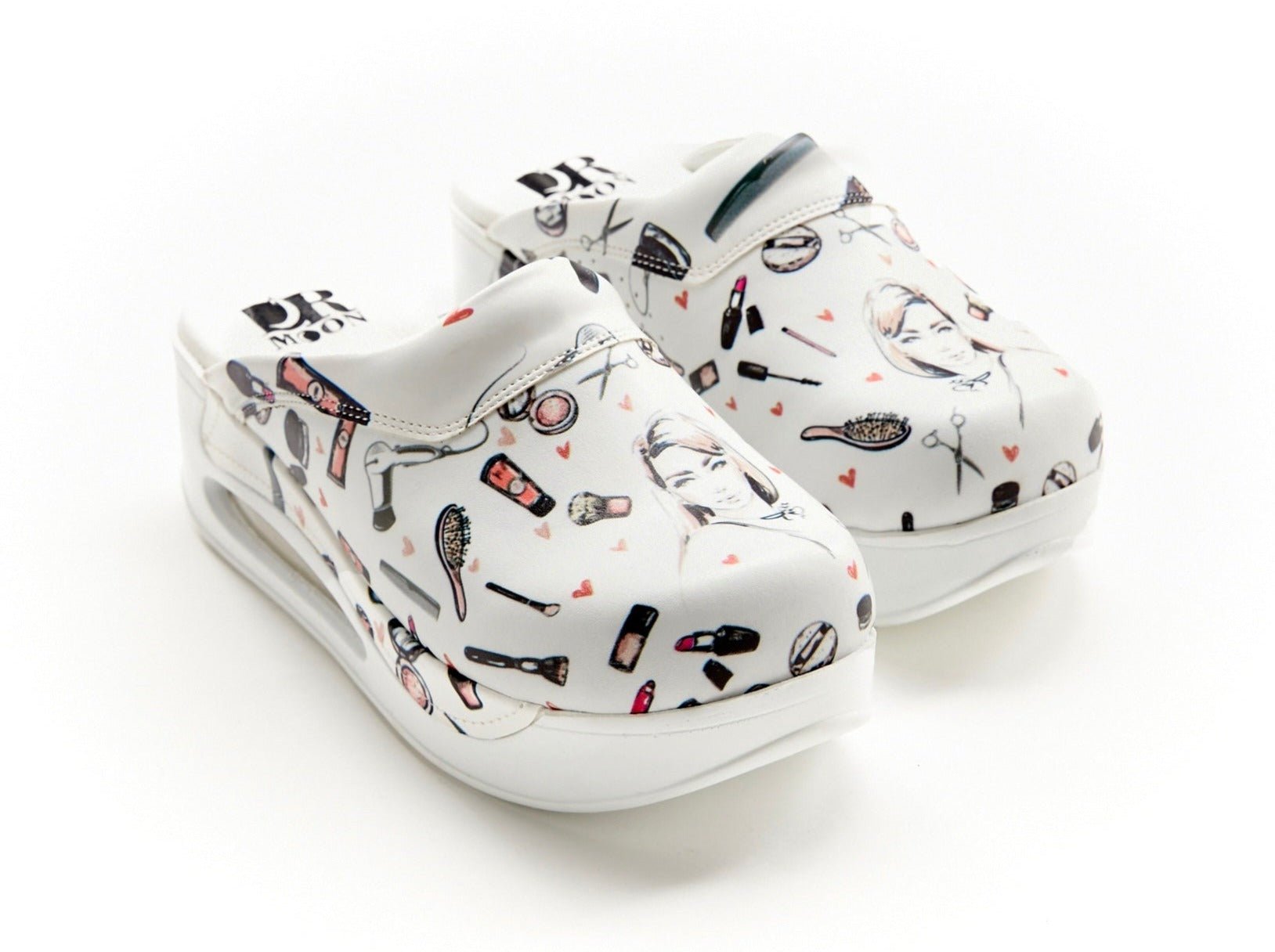 Saboti Medicali Ortopedici, Albi cu Imprimeu, Femei - Model Airmax Beauty Face