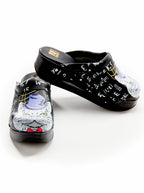 Saboti medicali ortopedici, negru cu imprimeu, femei - Model airmax Cat