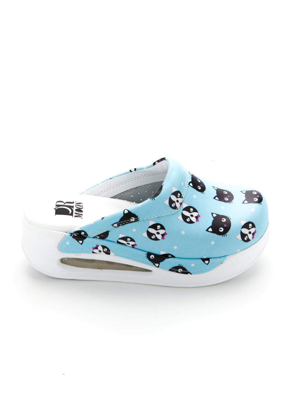 Saboti Medicali Ortopedici, Albastru cu Imprimeu, Femei - Model Airmax Pisica Mari (Big Kitties)