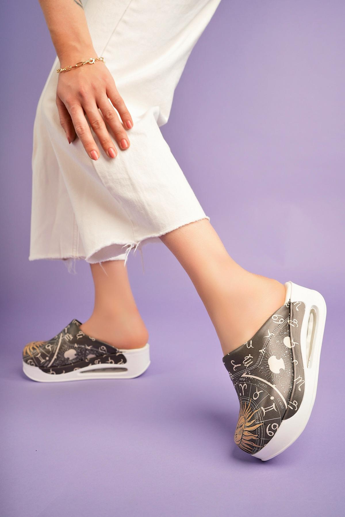 Saboti Medicali Ortopedici, Negri cu Imprimeu, Femei - Model Airmax Astrology