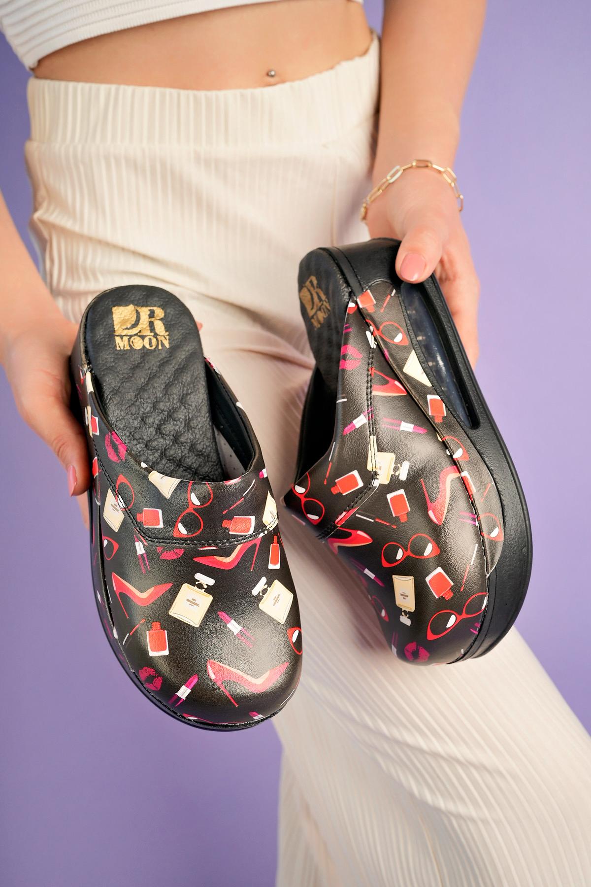 Saboti Medicali Ortopedici, Negri cu Imprimeu, Femei - Model Airmax Beauty Imagine secundară a produsului